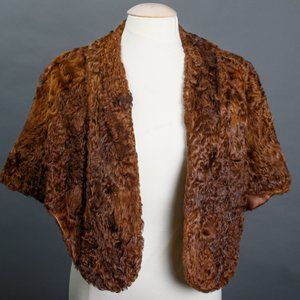 Vintage 50's Genuine Fur Cape Capelet Stole
